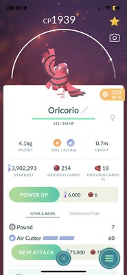  Pokemon Go  #751 Oricorio(Baile Style)*Regional* Gifts/Friendship Included