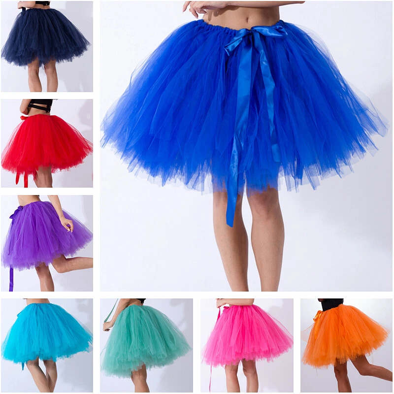 Tutu Femmes Jupe Maille Tulle sous-Jupe Crinoline Jupon