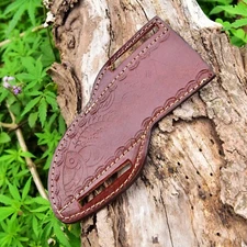 USA Handmade Pancake Sheath Fixed  Blade Knife Leather Pouch Holster EDC