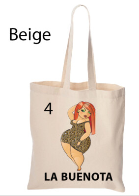 La Buenota Tote Bag  Mexican Card Bingo Illustration Reusable Tote Bag 