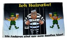 Fahne / Flagge Junggesellenabscheid Ich Heirate Hochzeit 90 x 150 cm