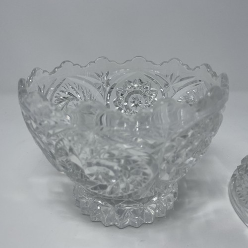 Vintage Crystal Candy Dish With Lid Pinwheel Star Pattern And Crystal Bowl Dish - Picture 4 of 11
