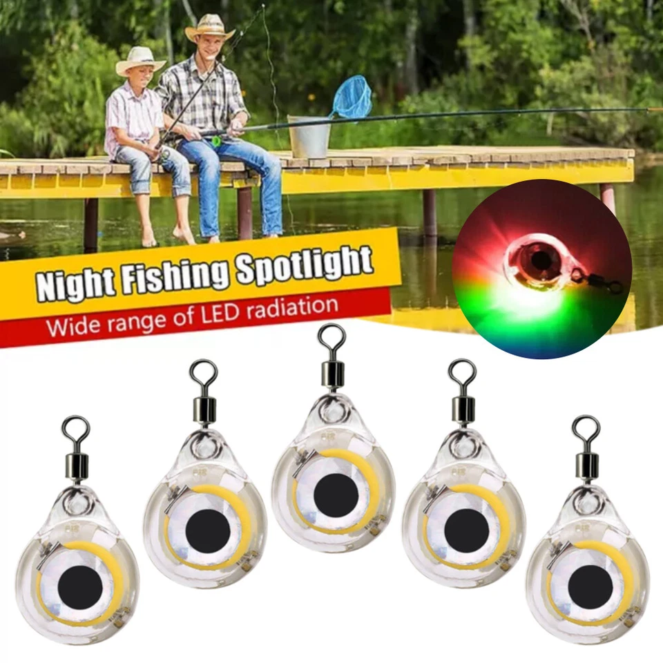 5x Mini Nacht LED Unterwasser Angeln Fischen Köder Licht Blinkende Lampe Rot DE - Bild 4 von 4