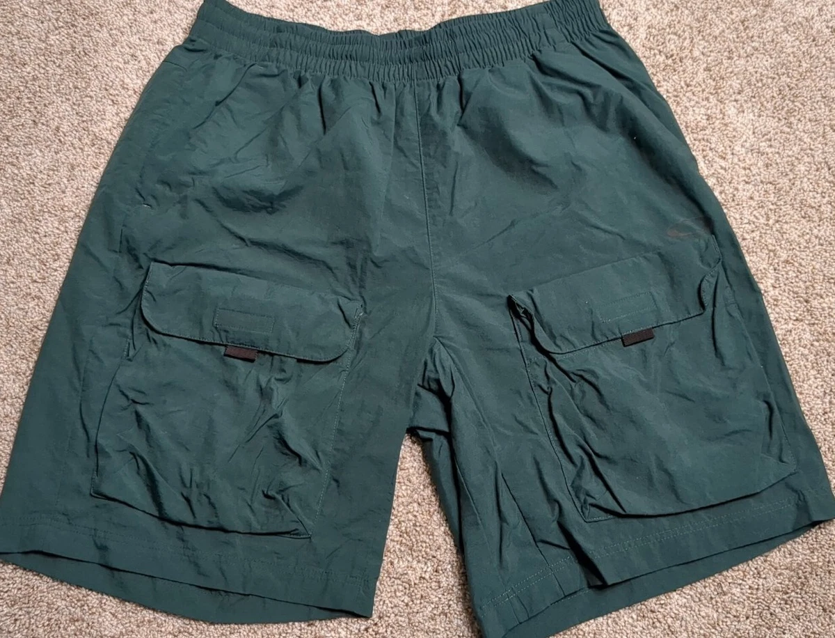 Vintage Oakley Thermonuclear Protection Cargo Shorts Nylon Stretch Green  Rare M