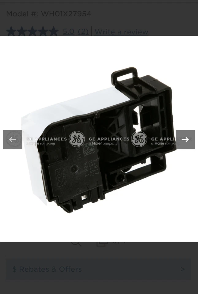 GE WH01X26114 Nuevo Genuino OEM Interruptor de bloqueo de tapa de lavadora  Foto 2 de 4