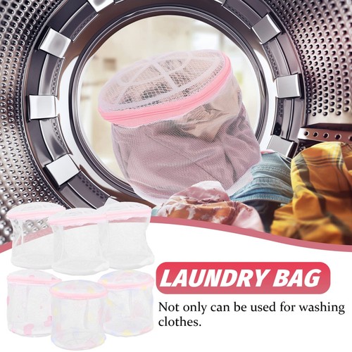 6pcs Polyester Mesh Laundry Bags Printing Wash Bags with Zipper Bra Lingerie ... - Picture 6 of 9
