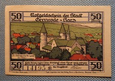 Emergency Money 50 Pfennig Gernrode Harz St. Cyriakus Church October 21, 1921