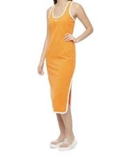 Juicy Couture LARGE Women’s Towel Terry Midi T-shirt Dress Yellow