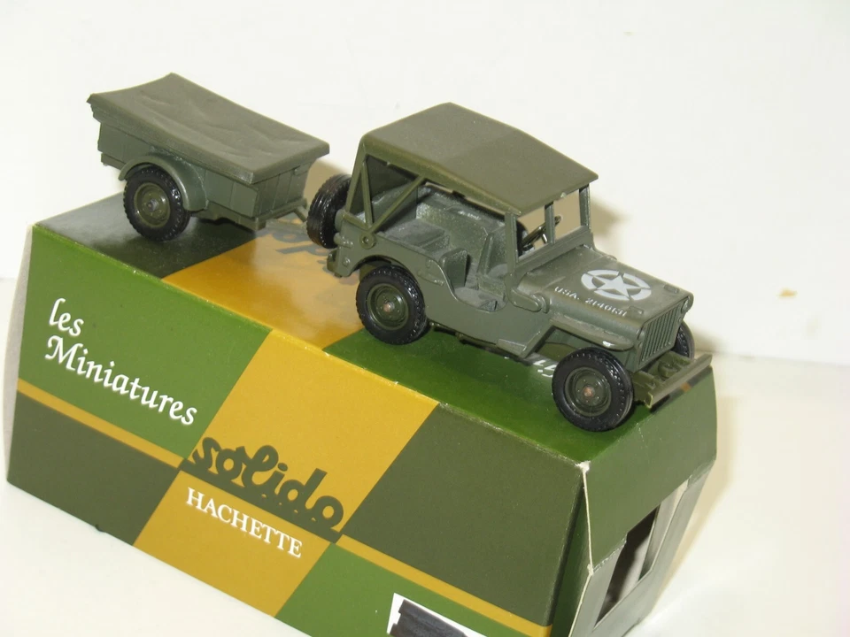 SOLIDO, Jeep Willys Militare Americana Con Rimorchio Coperto - Immagine 2 di 2