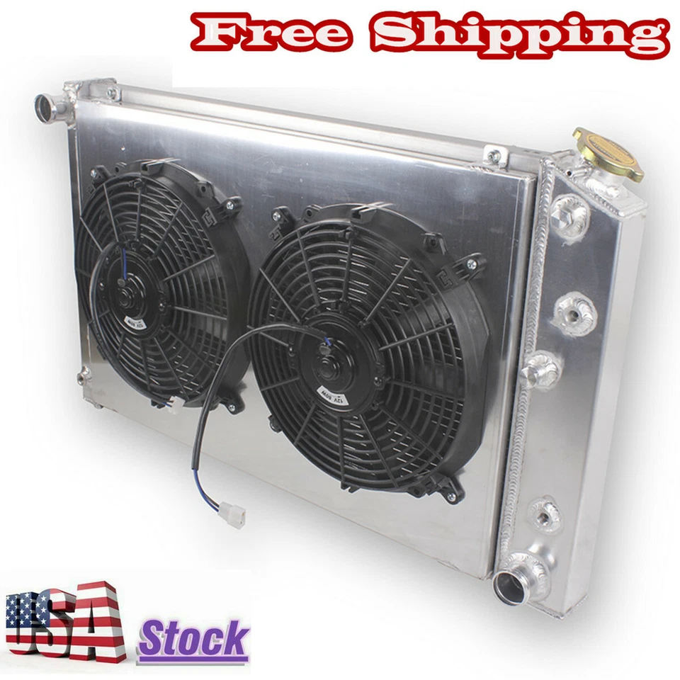 4Row Radiator&Fan For 1970-1981 Chevrolet Camaro 1975-1978 GMC C15 C35 C25 P15 Foto 2 de 4