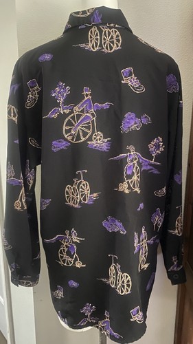 Vintage Norton McNaughton Women’s LG Purple BICYCLE RIDER BLOUSE Button Shirt - Picture 5 of 7