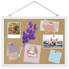 FEBSNOW Cork Board Bulletin Board 15.7 x 12 Inches with Rectangle White Frame...