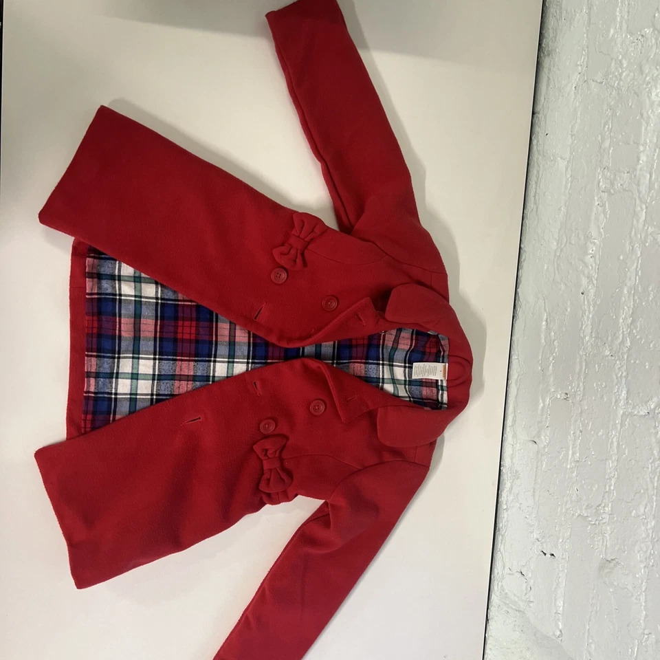 Gymboree Girls Red Candy Long Sleeve Jacket/Coats For Dress/Casual Bow - Size 6 - Image 2 of 4