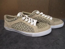 G By Guess GGoulala2 Shoes Womens Size 8.5 8 1/2 Beige Canvas Low Top Sneakers