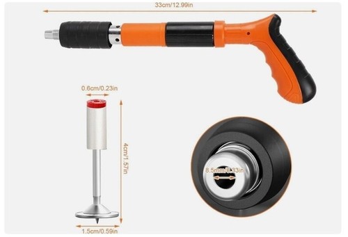 Pistola Sparachiodi Manuale Chiodatrice d'aria per Unghie Sparachiodi 100 Chiodi - Foto 2 di 3
