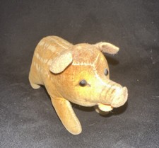 1950's Velveteen Wild Boar Piglet Figurine Collectible Steiff Germany5 Black I