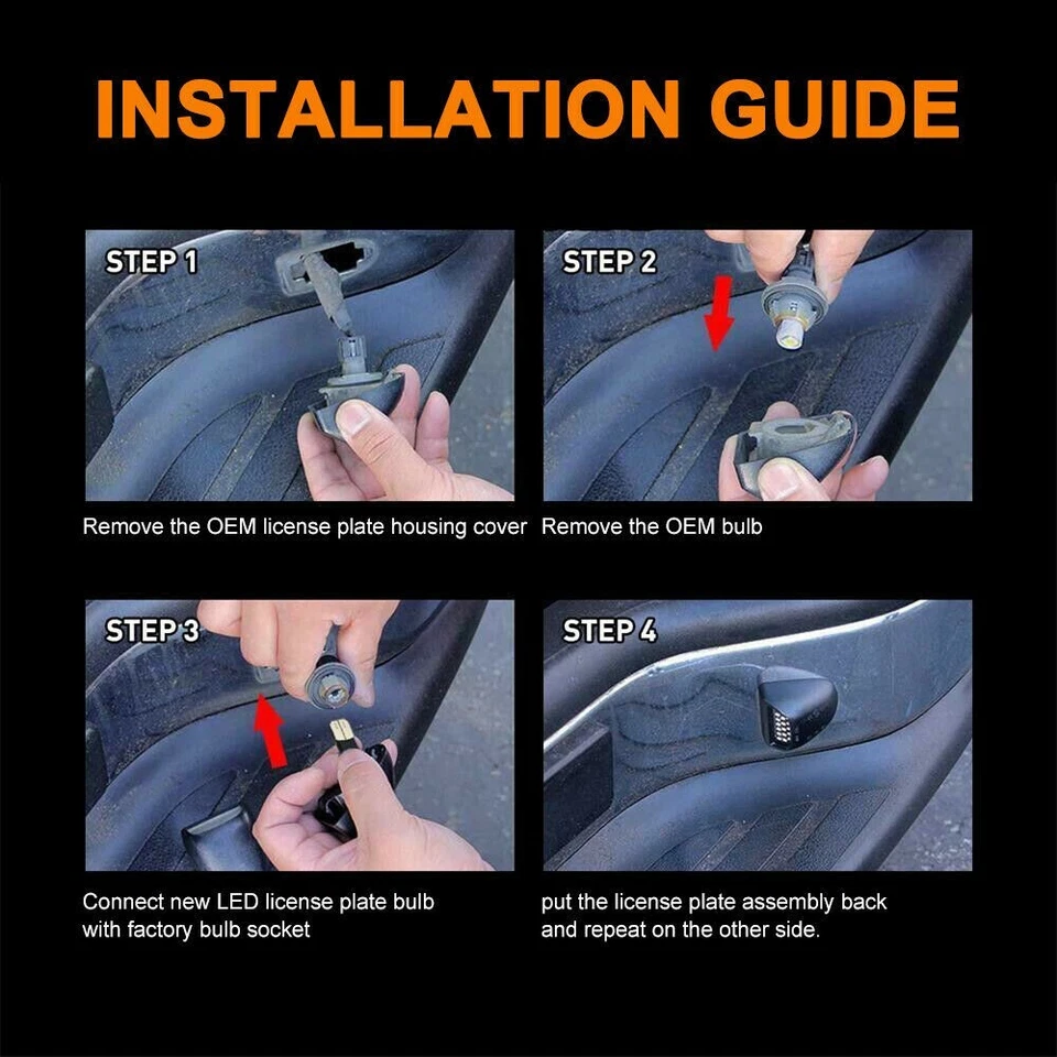 Para 00-06 Chevy Tahoe Suburban GMC Yukon XL LED placa de licença lâmpada par - Imagem 3 de 4