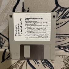 Vintage Microsoft PowerPoint Windows 95 PowerPoint Viewer 32-Bit 3.5" Disk 2
