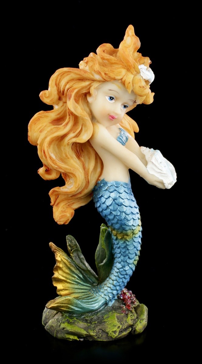 Mermaid Figure with Shell - Mermaid Nymph Siren Maritime Decoration Statue