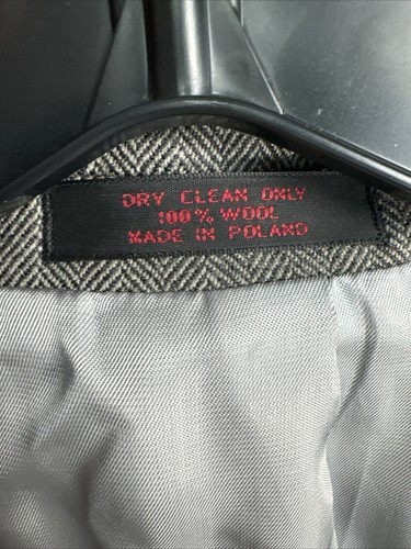 JOHN WEITZ NWT SIGNATURE COLLECTION Gray HerringBone 2 BUTTON SPORT Coat 44L - Picture 2 of 15