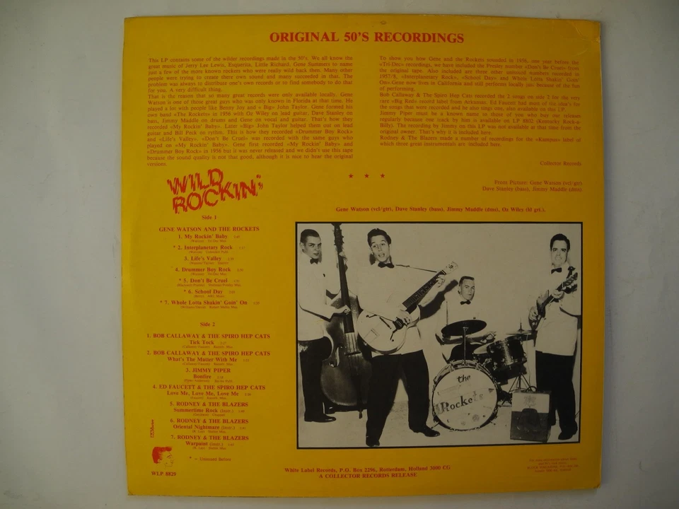 Wild Rockin' LP 1981 Holland EX/EX+ GENE WATSON & ROCKETS/BOB CALLAWAY/ED FAUCET - Image 2 of 3