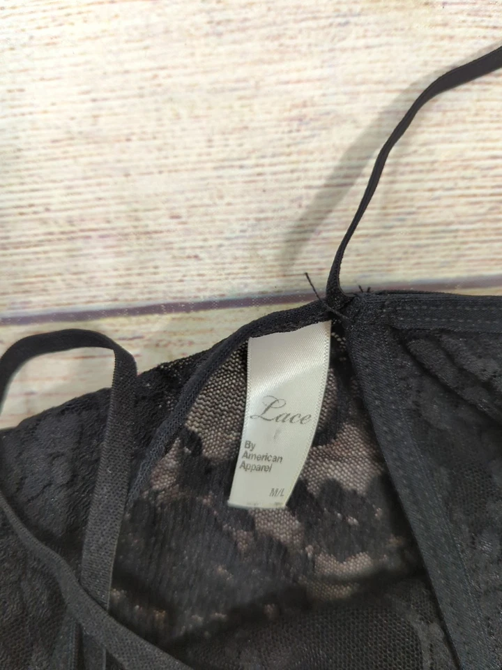 Sexy body de malla de encaje negro para mujer American Apparel talla mediana/grande Foto 4 de 4