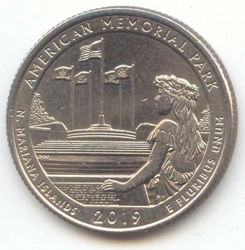 2019-W Mariana Islands ATB Quarter,American Memorial Park,West Point Mint,AU-Unc