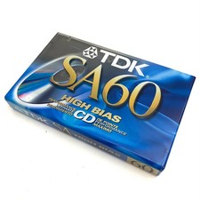 TDK SA 60 Type II High Bias Cassette High Output Super Avilyn NEW/SEALED NOS