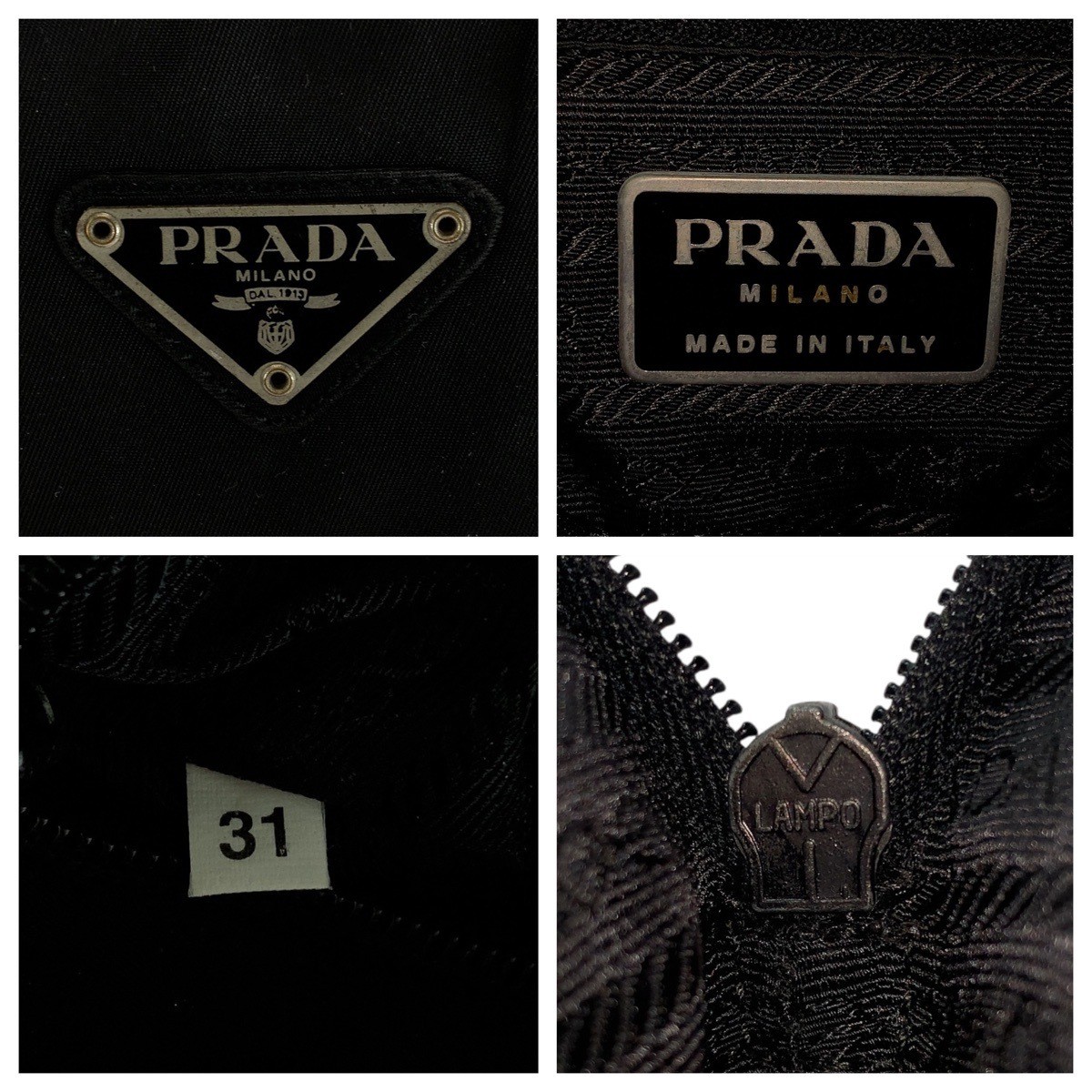 PRADA Tessuto Triangle Logo Plate Black Silver Hardware Nylon Tote Bag Handbag f thumbnail 6