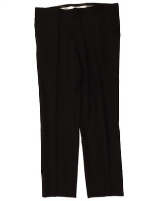 Ferre Herren Straight Anzug Hose IT 54 2XL W36 L32 Schwarz Viskose BC04