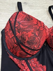 Ann Summers Nightfall Red & Black Corset Size 16 D-DD