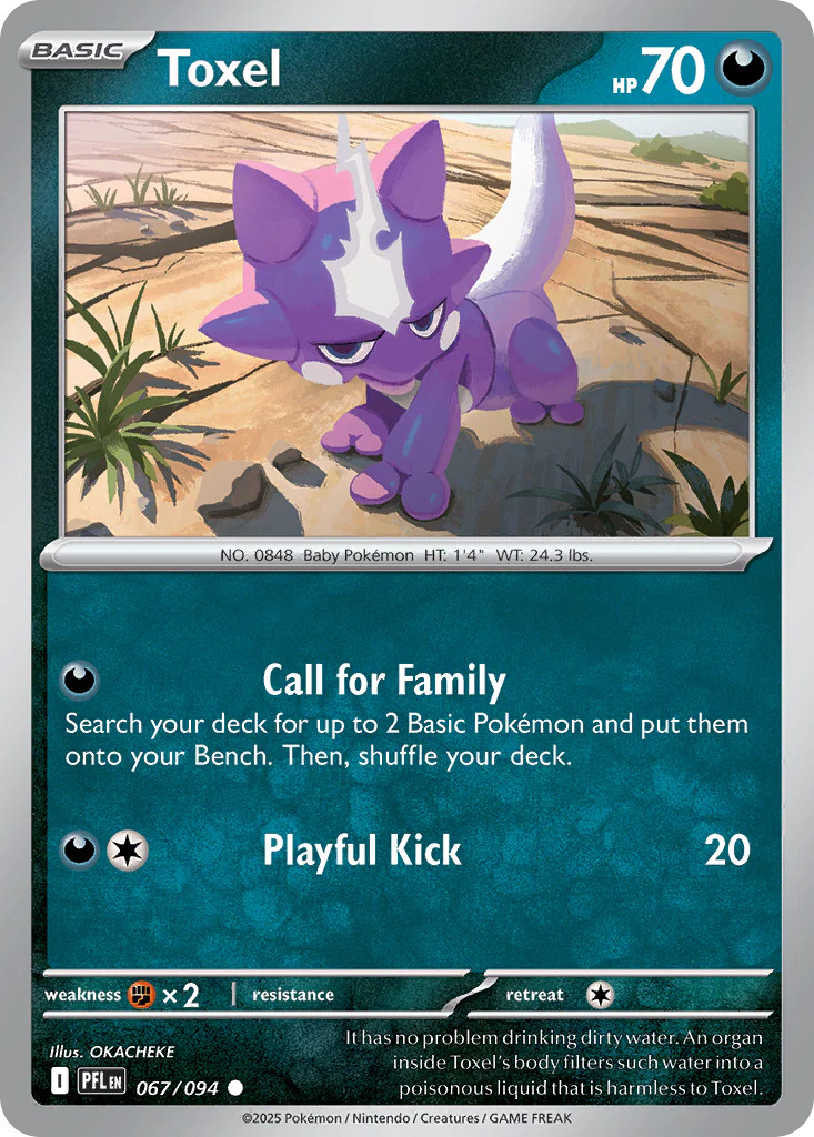 Toxel 67/94 Common | Phantasmal Flames | Pokemon Card