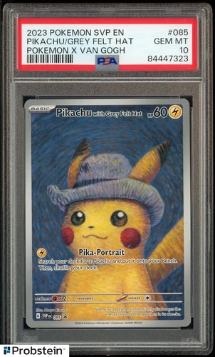 2023 Pokemon SVP EN Pokemon X Van Gogh #085 Pikachu With Grey Felt Hat PSA 10