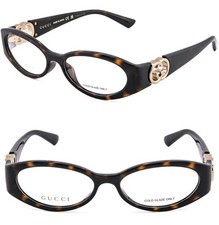 GUCCI GG1693O 1693 Brown Havana GG Logo Oval Unisex Eyeglasses Optical 52mm 002
