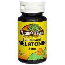 5 Pack Nature's Blend Melatonin Sublingual Tablets, 5 mg, 60 Ct