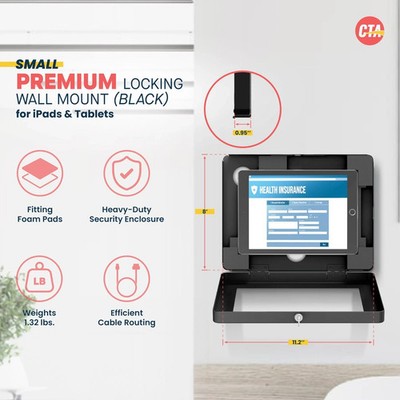 CTA abschließbares iPad 1/2/3/4/5 Wandhalterung Diebstahlsicherung Tablet Gehäuse klein mit Schlüssel