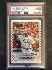 2022 Topps Update #US300 Albert Pujols Cardinals Independence Day /76 PSA 10