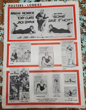 Some Like It Hot (1959) Movie Pressbook Ad Mat Sheets Promo Ads Marilyn Monroe
