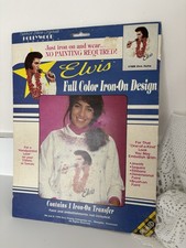1 X Elvis Presley Iron On Transfer Full Color Design Aloha Hawaii 1990 Vintage
