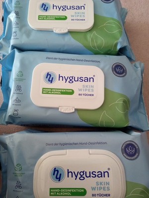 Hygusan Skin Wipes 80 Wipes for Skin Care Skin Care  3 Packungen
