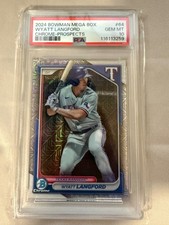 PSA 10 2024 BOWMAN MEGA BOX CHROME PROSPECTS 64 WYATT LANGFORD Rookie Card RC