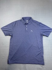 Rhoback Mens Stretch Performance Golf Polo Shirt Blue Large Jersey Dog