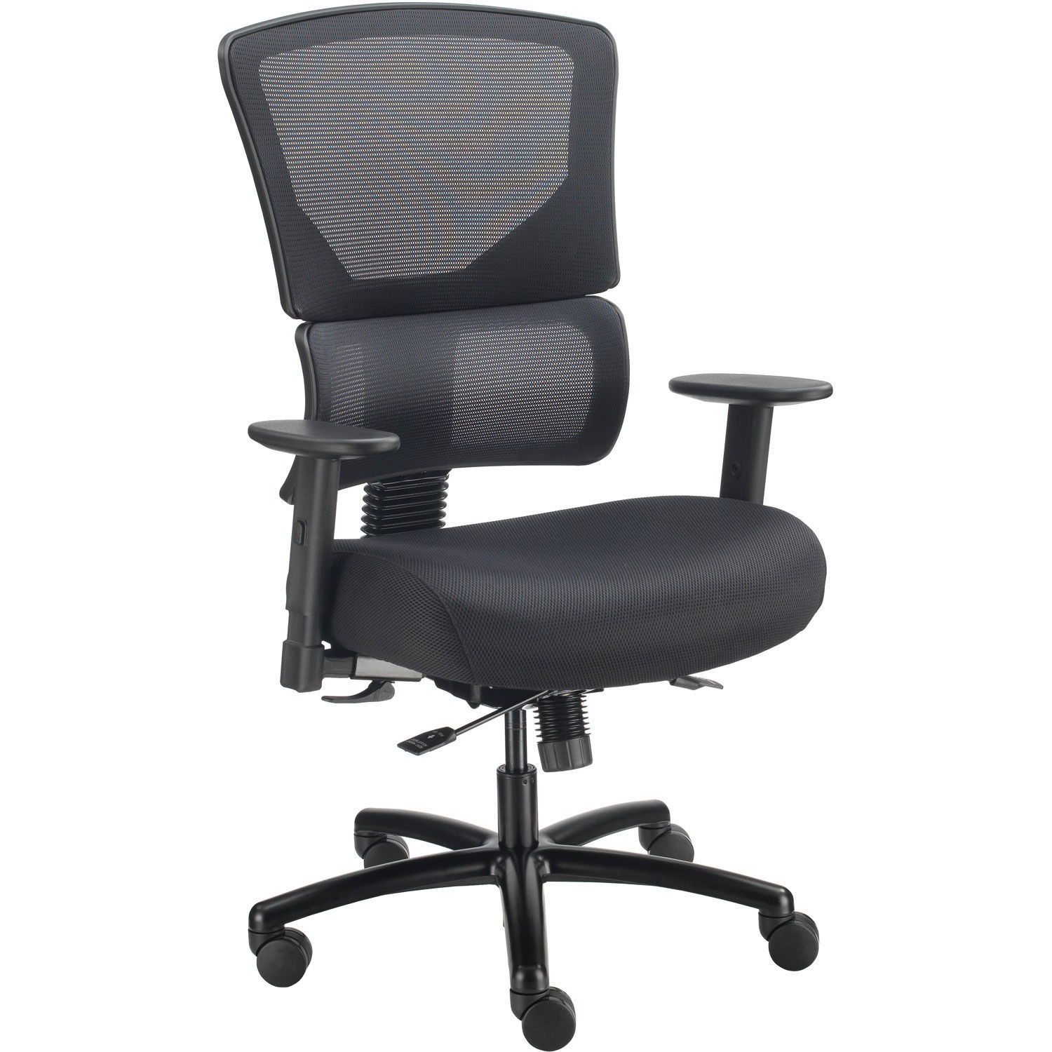 Black Adjustable Arms High Back