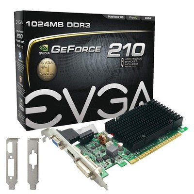 EVGA GeForce 210 Graphics Card 1GB Passive DVI/HDMI/VGA Low Profile