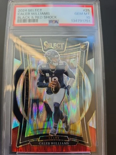 2024 Caleb Williams Select Black Red Shock Rookie PSA 10