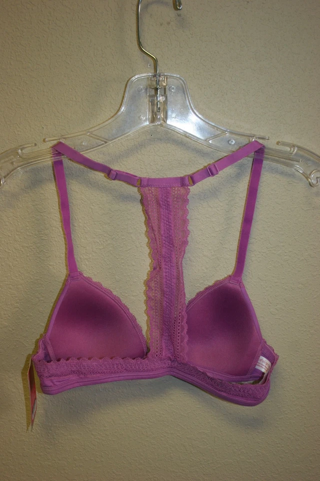 Nuevo con etiquetas Sujetador Xhilaration Talla 32AA Rosa Encaje Espalda Corredora Forrado Nuevo con Etiquetas Cierre Frontal Foto 2 de 4