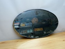 Vintage 1950s Oval 26" x 15.5" Frameless Bevelled Edge Wall Mirror