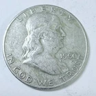 1960 D Ben Franklin SilverHalf Dollar 90% Silver Circulated Coin Free Ship #8897