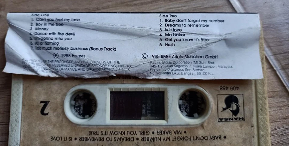 Milli Vanilli : All Or Nothing ( Cassette Tape ) - Image 3 of 4