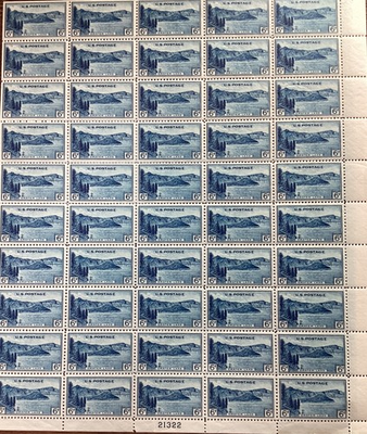 #ad #ad Full Sheet 6 Cent 1934 Farley National Parks Crater Lake SC# 745 MNH $89.99